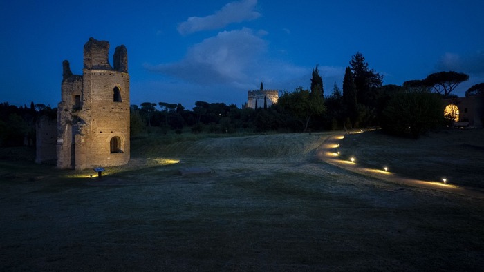 Roma, inaugurata nuova illuminazione artistica Villa Massenzio