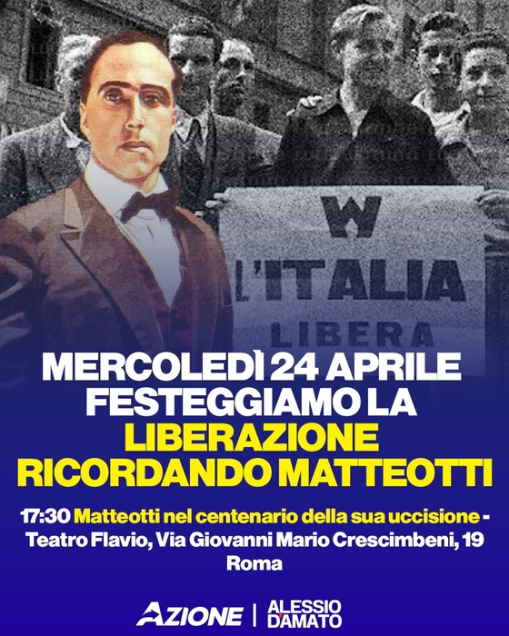 Scurati: il monologo verrà letto il 24/4 al Teatro Flavio a Roma