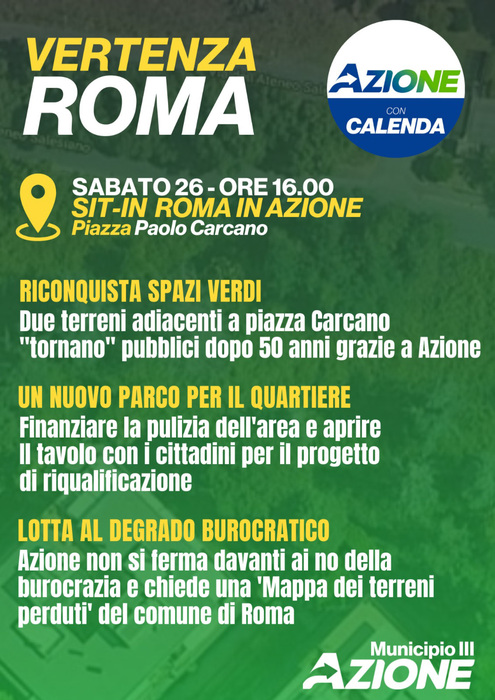 Sabato 26 torna Vertenza Roma, sit in a Piazza Carcano